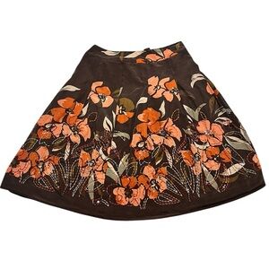 Women's Talbots Silk Blend Floral A-Line Skirt Size 10